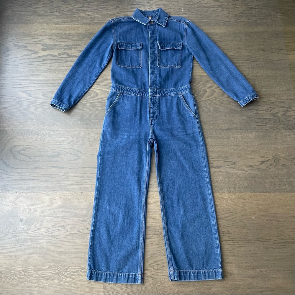 Free People Denim Coveralls Jumpsuit